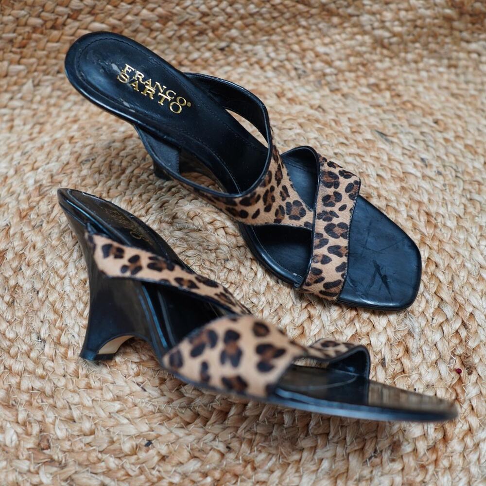 Franco Sarto Leopard Haircalf Heels US 9.5